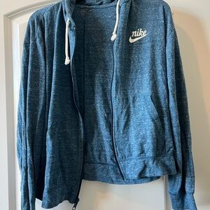 Nike heathered Blue Casual Hoodie womens L light cotton